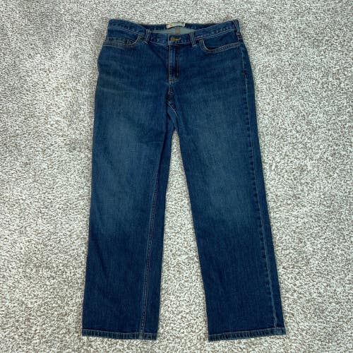 Carhartt Jeans Women 12 Short Blue Straight Leg Workwear Denim Pant Outdoor Logo