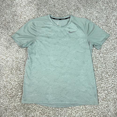 Nike Shirt Mens Large Gray Dri FIT Running Short Sleeve Workout Sports Training
