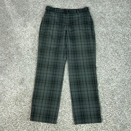 Nike Golf Pants Mens 30x30 Gray Plaid Dri FIT Performance Comfort Lightweight