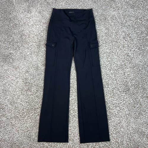 Athleta Pants Womens Small Delancey Cargo Black Straight Utility Travel Basic