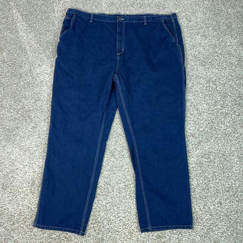 Carhartt Jeans Mens 52x32 Blue Carpenter Dungaree Fit Big Workwear Denim Pants