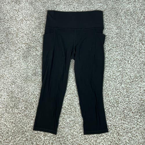 Athleta Leggings Womens Medium Black Salutation Stash Pocket Capri Yoga Pants