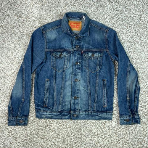 Levis Jacket Mens Small Blue Denim Trucker Button Biker Type 3 Casual Western