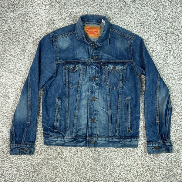Levis Jacket Mens Small Blue Denim Trucker Button Biker Type 3 Casual Western