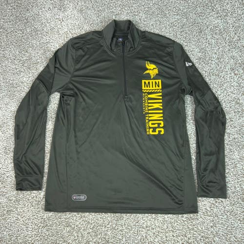 Minnesota Vikings Pullover Men XL Gray New Era NFL Combine Football 1/4 Zip Top