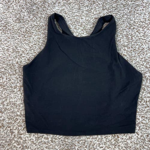 Athleta Tank Top Womens Large Black High Neck Built In Bra Activewear Crop Gym