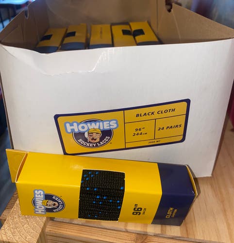 Howies Hockey Skate Laces 96" Black Cloth | NEW | 19 Pairs