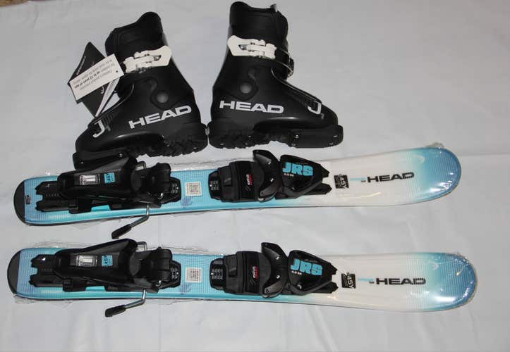 NEW 2027 HEAD 67cm kids skis supershape + adjustable bindings + mondo 16.5 / US 9 J1 boots