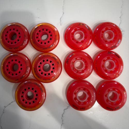 Labeda Union 80mm & Addiction 76mm Indoor Hockey Wheels. New 11-Wheel Bundle