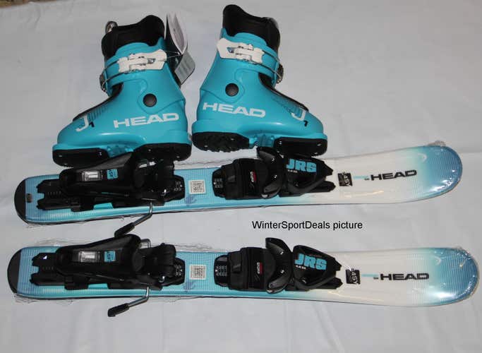 NEW 2027 HEAD 67cm kids skis supershape adjustable bindings with mondo 15.5 / US 8 J1 boots