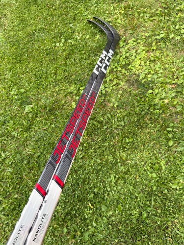 2 PACK | CCM Trigger 9 Pro Dressed as JetSpeed FT6 Pro Hockey Stick | RH Toe Pattern Senior 95 Flex