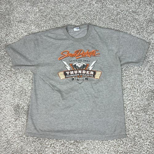 Vintage Harley Davidson Shirt Mens XL Gray Sturgis South Dakota 2003 Tee Biker