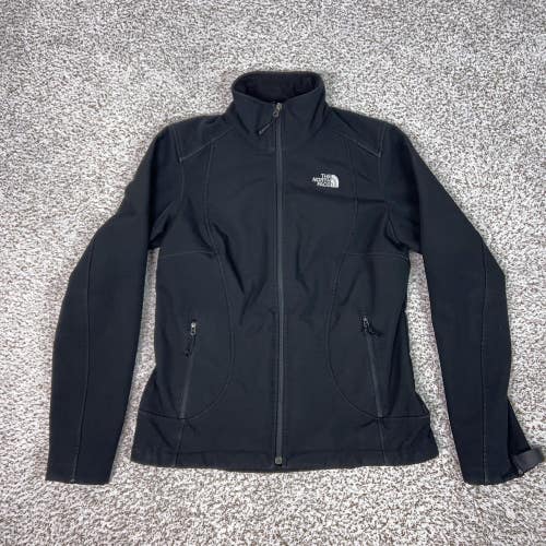 North Face Jacket Womens Medium Black Softshell Full Zip Fleece Lined Outdoor