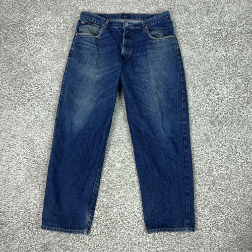 Tommy Hilfiger Jeans Men 38x30 Tommy Jeans Relaxed Straight Baggy Y2K Flag Patch