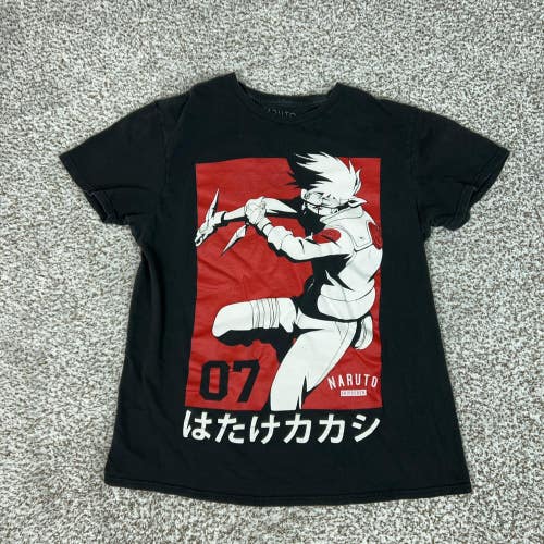 Naruto Shippuden Shirt Mens Medium Black Kakashi Hatake Graphic Tee T Anime