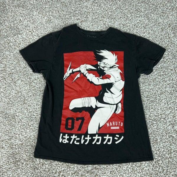 Naruto Shippuden Shirt Mens Medium Black Kakashi Hatake Graphic Tee T Anime