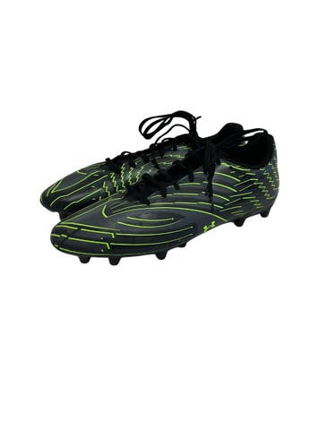 Used Under Armour SHADOW CLUB Soccer Cleats Black And Neon Green Senior 14 11692-S000156742
