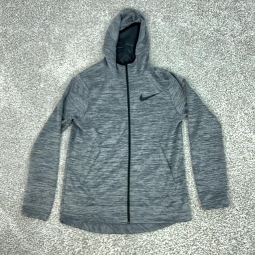 Nike Hoodie Mens Medium Gray Dri-FIT Full Zip Basketball Sweatshirt Spotlight