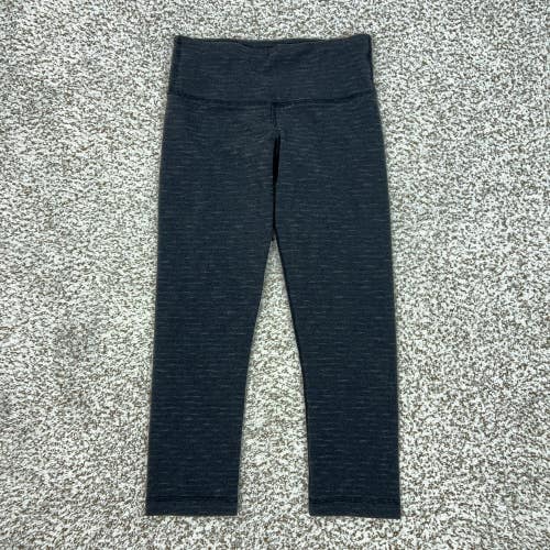Lululemon Pants Womens 4 Gray Mid Rise Crop Yoga Leggings Athletic Gym Workout