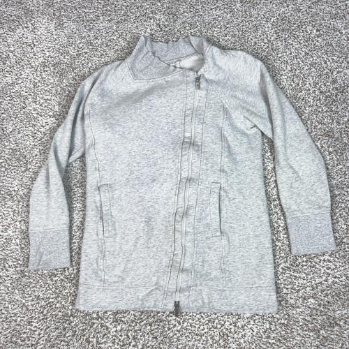 Lululemon Jacket Womens Small Gray Collared Full Zip French Terry Pockets Casual