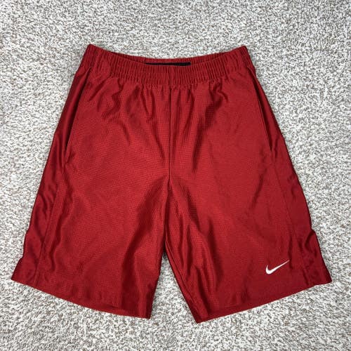 Nike Shorts Mens Small Red Basketball Mesh Athletic Gym Sports Swoosh Workout