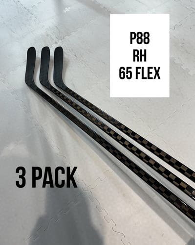 Senior(3x)Right P88 65 Flex 63”  ProBlackStock™ Unbranded Blackouts Pro Stock Nexus Hockey Sticks