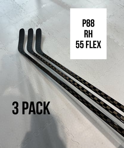 Intermediate(3x)Right P88 55 Flex 63” ProBlackStock™ Unbranded Blackouts Pro Stock Sticks