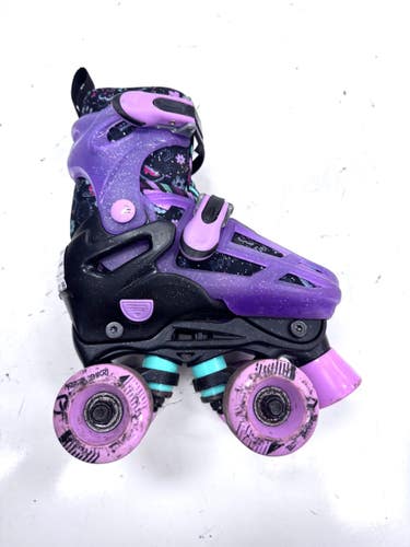 Used RollerDerby 12-2 Child Roller Quad Skates Purple Adjustable 11860-S000312195