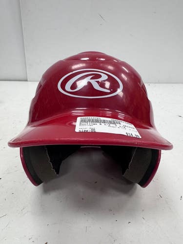 Used Rawlings 6 1/2  7 1/2 Batting Helmet No Mask Red One Size 11860-S000313721