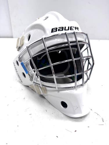 Used Bauer 930 GOAL MASK Youth Goalie Helmet/Mask White One Size 11860-S000313766