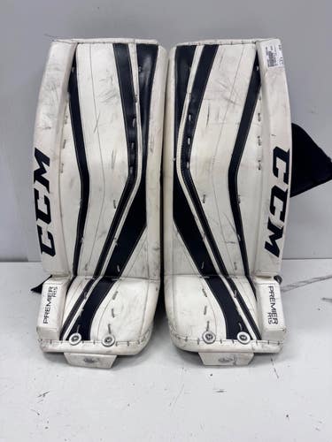 Used CCM PREMIER R1.5 Goalie Leg Pads Junior White 26" 11860-S000315020