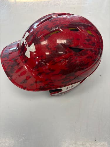 Used Under Armour 5 7/8 - 6 3/4 UA CHARGED Batting Helmet No Mask Red One Size 11860-S000314892