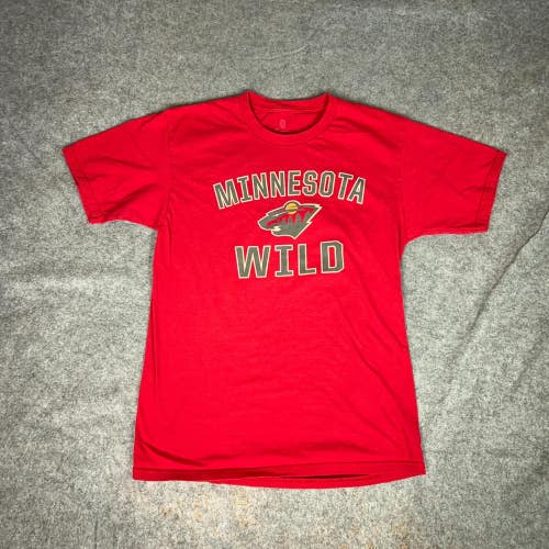 Minnesota Wild Mens Shirt Medium Red Green Tee T Fanatics Hockey NHL Sports Top
