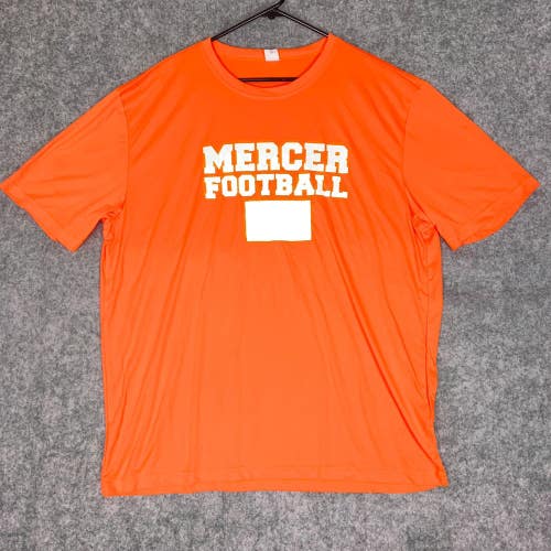 Mercer Bears Mens Shirt 2XL XXL Orange White Short Sleeve Tee Top NCAA Football
