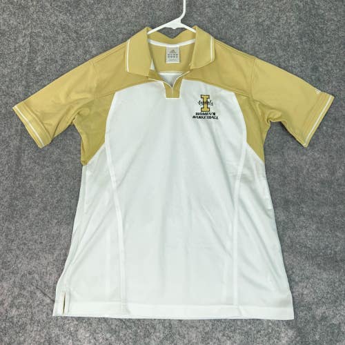 Idaho Vandals Womens Shirt Medium Adidas Gold White Polo NCAA Basketball College