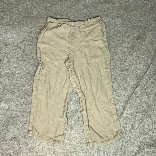Eileen Fisher Womens Pants Small Brown Linen Blend Capri Work Career Pull On
