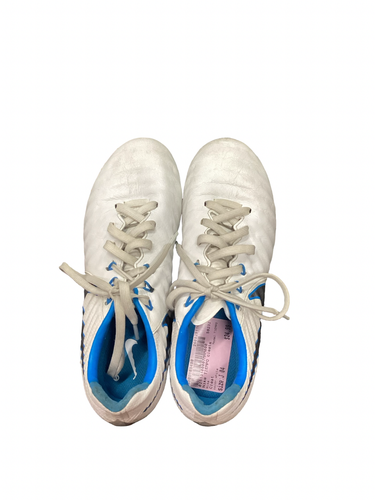 Used Nike TIEMPO Soccer Cleats White Junior 04 11613-S000189490