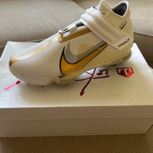 White Men's Size M 11.5 (W 12.5) Adult Nike Trout High Top Metal (New)