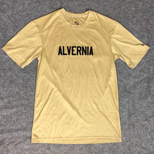 Alvernia Golden Wolves Mens Shirt Small Gold Short Sleeve NCAA Basketball Top