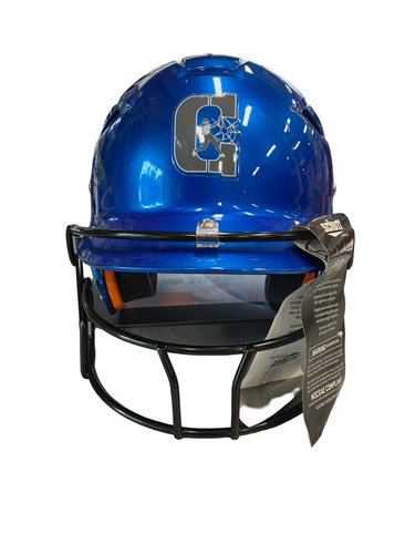 Used Schutt W/ FACEMASK Batting Helmet w/Mask Royal Blue XS 11682-S000138256