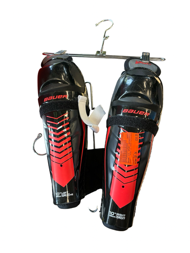Used Bauer LIL SPORT SHINGUARDS Youth Shin Guards Black 10" 11682-S000138368
