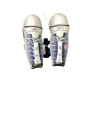 Used Reebok 9K Senior Shin Guards Clear And Royal Blue 16" 11613-S000182546