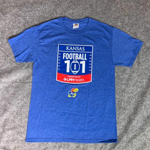 Kansas Jayhawks Mens Shirt Small Blue Short Sleeve Tee College Top NCAA Football