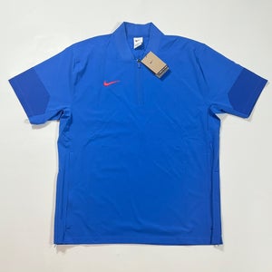 Blue Men's Large Nike Jacket (New) Nike Dri-fit Men’s 1/4 Zip Short Sleeve Coaches Jacket HF7070-496