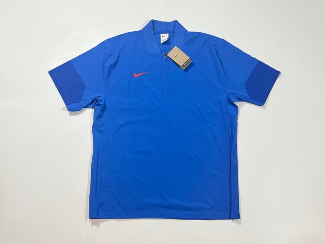 Blue Men's Large Nike Jacket (New) Nike Dri-fit Men’s 1/4 Zip Short Sleeve Coaches Jacket HF7070-496