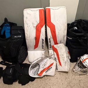 35" Bauer Supreme Shadow Regular Goalie Full Set with Chest protector, Pants , Kneepads, and Helmet