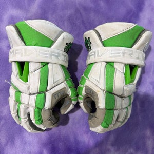 White 10" Maverik M6 Lacrosse Gloves (Used)