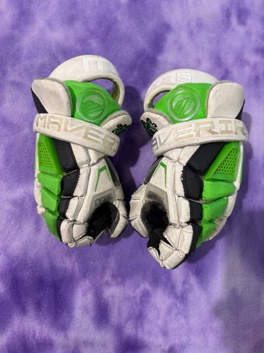 White 10" Maverik M5 Lacrosse Gloves (Used)