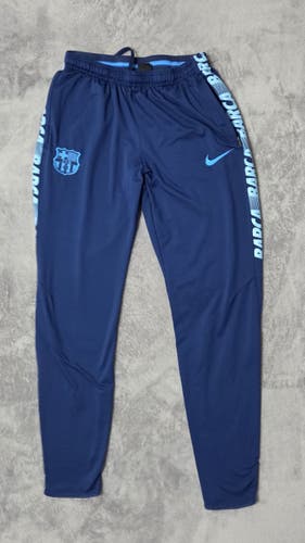 Nike Kids FC Barcelona Dri-FIT Track Pants Navy Blue Taped Logo Soccer Youth M