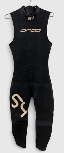 Men's Orca S4 Sleeveless Wetsuit Size 8 Triathlon Full Length Black Wetsuit